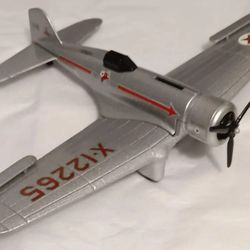 Wings of Texaco 1932 Northrop Gamma Airplane Piggy Bank 2 Vintage Silver Toy