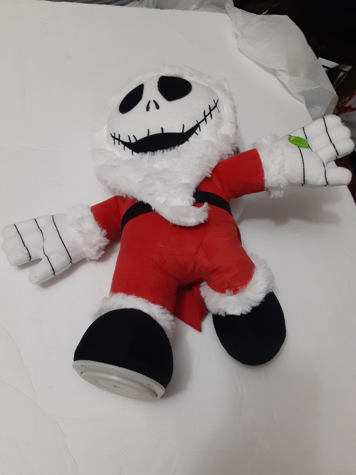 Nightmare Before Christmas Jack skeleton musical animated santa plush New spins