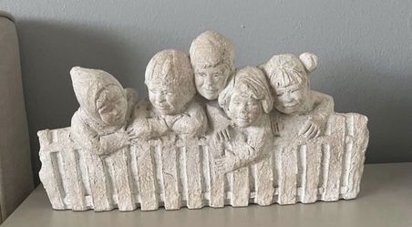 Vintage Austin Sculpture Hanging Out by Lydia Jordan 1987 Children at Fence