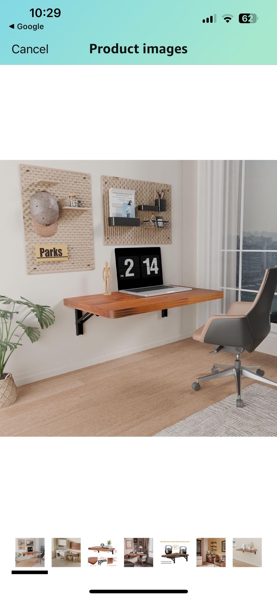 Wall Mounted Folding Table 24” X 14”