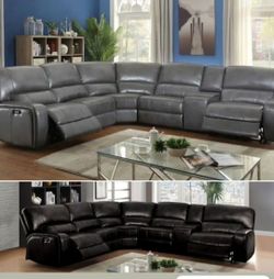 6-PCS POWER RECLINING SECTIONAL SOFA. $53 DOWN PAYMENT