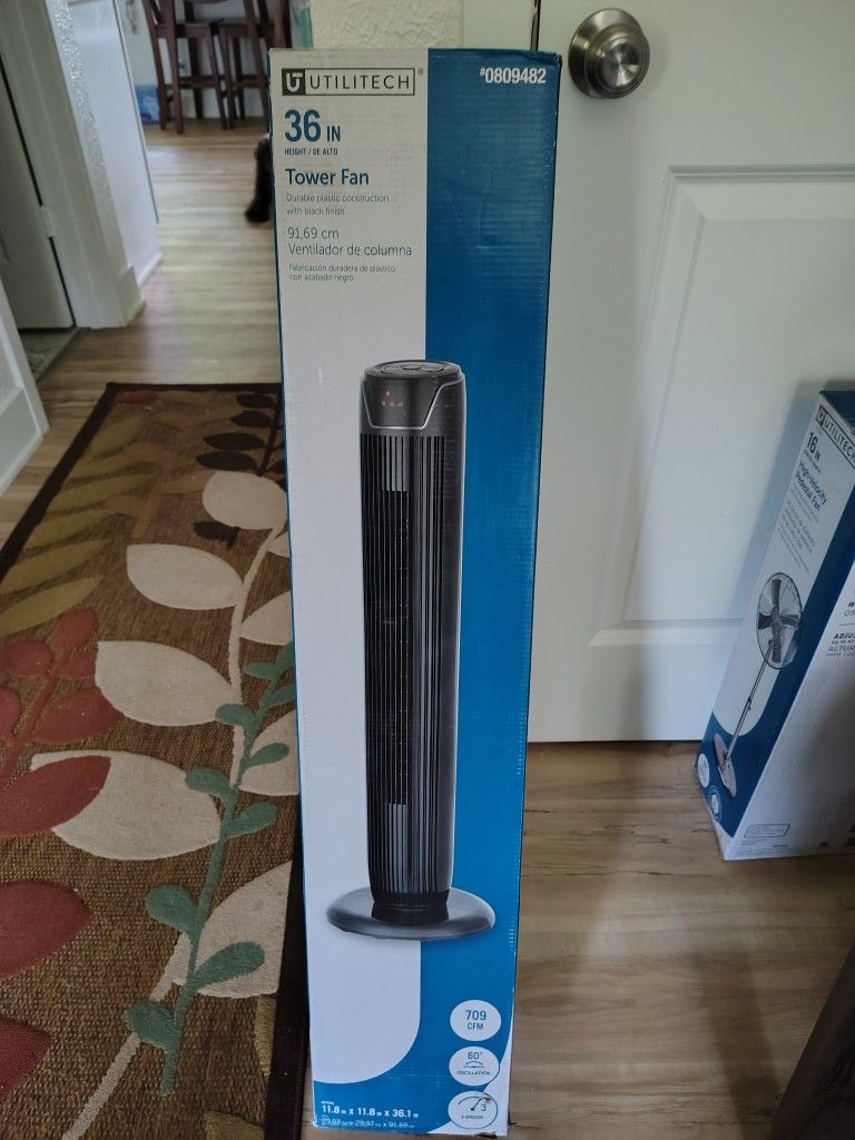 BNIB Utilitech 36in Oscillating Tower Fan 