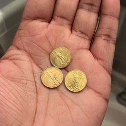 3x 2008 $5 1/10-oz Gold Eagle Coins 