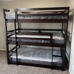 Band New Triple Twin Bunk Bed, Mattresses Included! 