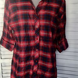 Red Plaid Top, Large