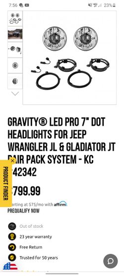 KC Hilites Gravity Pro LED Headlights 7" ( Jeep JL/ Gladiator JT)