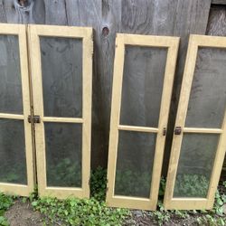 Vintage Cabinet Doors w/ Glass 