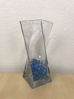 New glass Vase with Glass Beads Pebbles