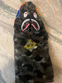 Brand new gray color bape hoodie size L
