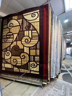 8x10 Area Rugs Carpet Rugs Modern Design Thick Colors Burgendy Beige 