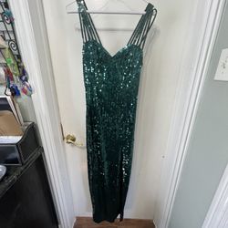 Beautiful Green Sequin Dress Size 8