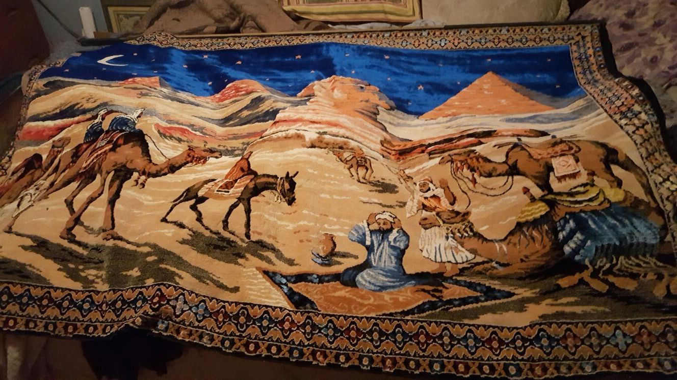 Antique Egyptian tapestry rug
