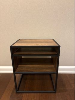 Side Table / End Table with Storage Shelves