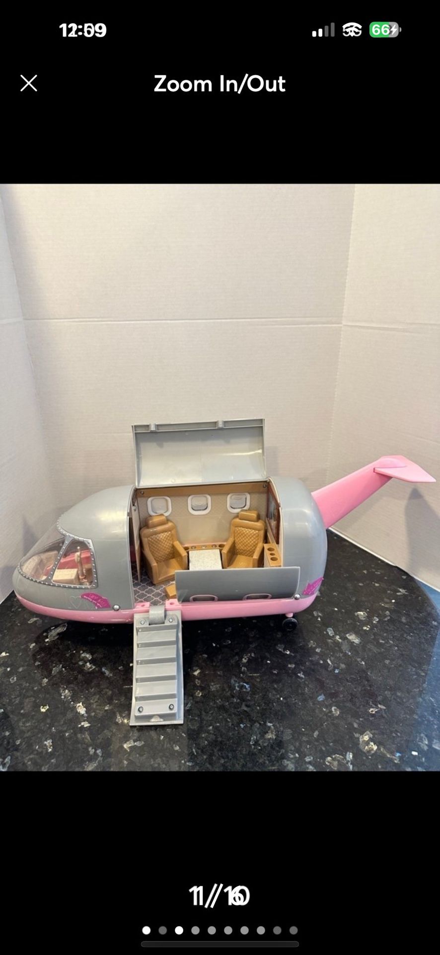 Lori Doll by Battat Deluxe Toy Airplane for Dolls lights up and makes sounds . Absolute great condition.