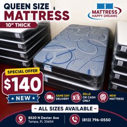 ⭐ Queen Size Mattress Special • Brand New • 10” Thick • Factory Sealed • All Sizes Available