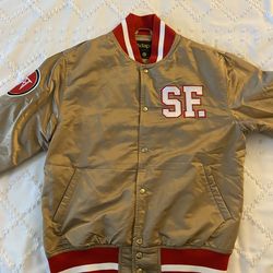 Adapt Gold Blooded SF 49ers Satin Jacket -  Large