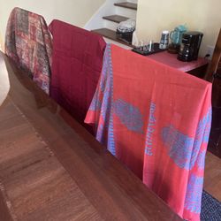 Scarfs/Wraps Three Large Red Lot Vintage Beautiful For Women