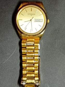 Vintage Wittnauer QWR Day-Date Watch – Gold Tone Presidential Style