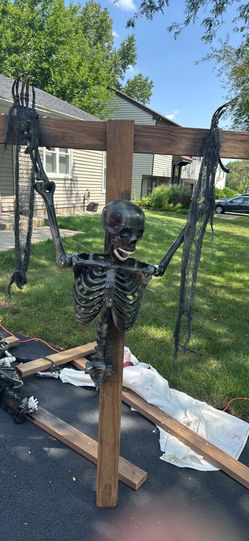 Skeleton on two by fours