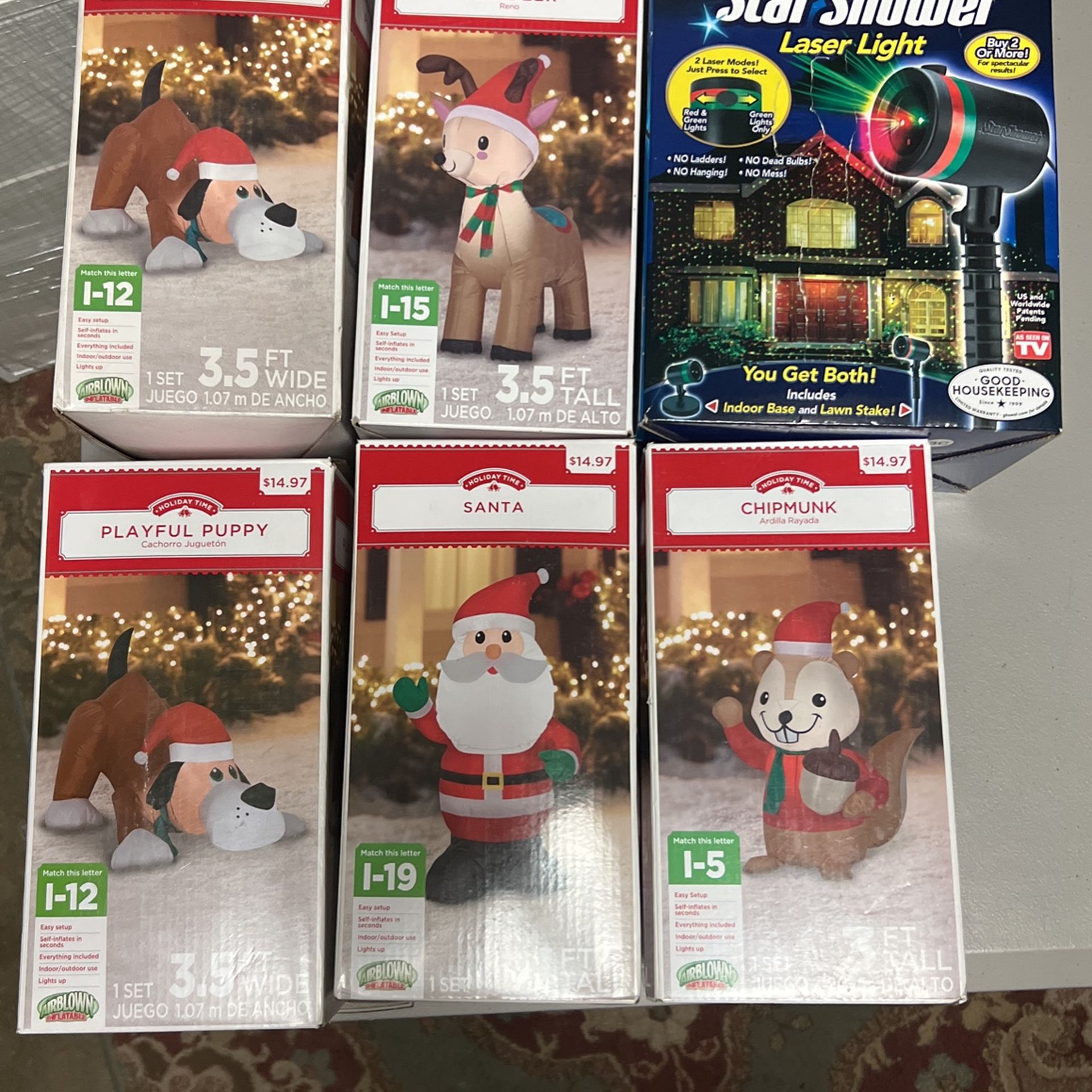 Christmas Blow Ups And Laser Light