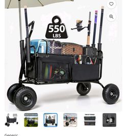 Heavy Duty Beach Fishing Cart Wagon 550 LBS