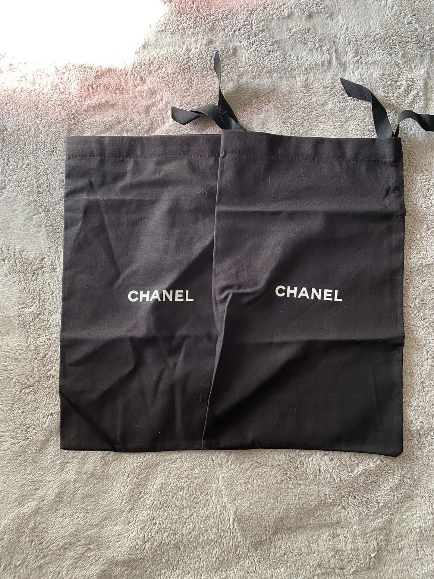 CHANEL, Bags, Chanel Storage Drawstring Dust Bag Cotton Black 25 X 7