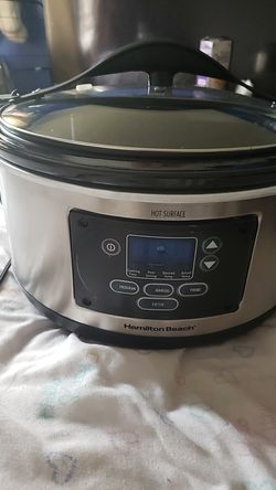 Hamilton Beach Programmable Stay or Go Slow Cooker, 6 Quarts, Silver,  33967A