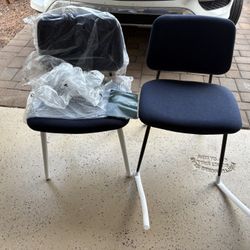 Brand New 2 Blue Mid century/boho Fabric Chairs 