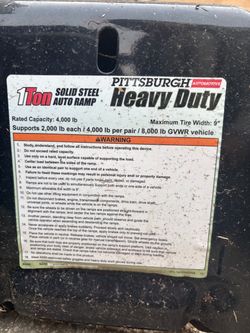 Pittsburgh Automotive 1-Ton Solid Steel Auto Ramp