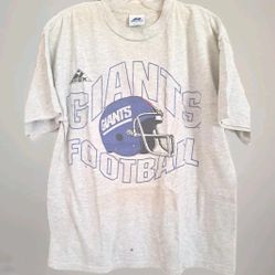 NY Giants NFL Heather Grey Football Tee Nostalgia