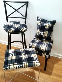 New Orlean Saints Bar Stool Ottoman Foot Stool