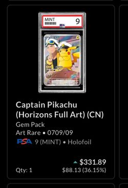 Pokemon Captain Pikachu PSA 9