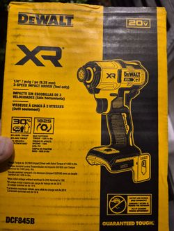 DEWALT DCF845B 20V MAX XR 1/4" 3-Speed Impact Driver