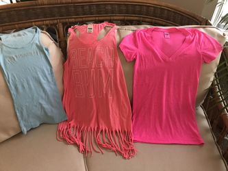 Victoria's Secret PINK Size S/P Beach Bum, Hot Pink tee and Just Married Set of 3 New