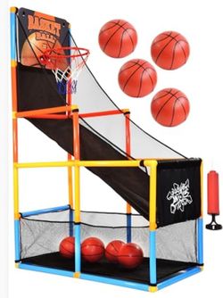 Home Basketball Game, Easy Set Up Basketball Hoop Game Safe Interactive Adjustable Height Educational for Basement Room Garage Backyard for Children