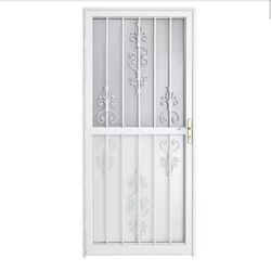 Brand New 32 In X 80in White Prehung Heritage Steel Security Door