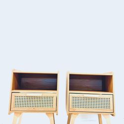 2 Wood  Bedside Tables