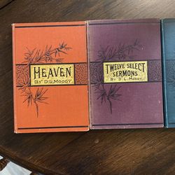 D.L. Moody Hardback Set Of 4 Bible Characters,Twelve Select Sermons,Heaven,The Works
