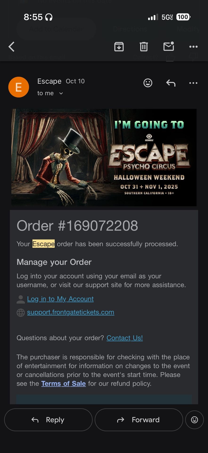 Escape 2day GA