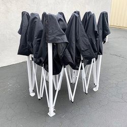 (NEW) $180 Heavy-Duty 10x15 ft with (3 Sidewalls) EZ Popup Canopy Outdoor Gazebo, Carry Bag (Black, White)