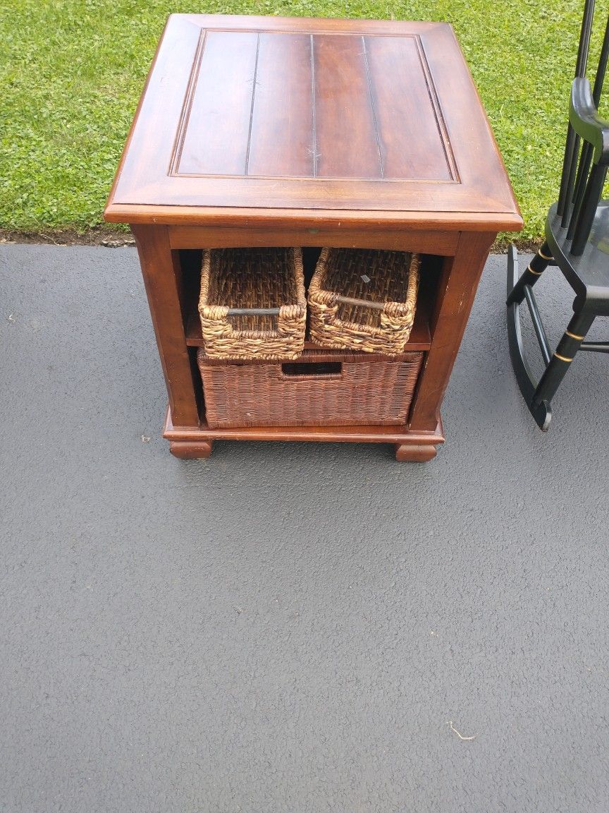 End Table With Baskets