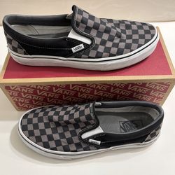 Men’s Vans ‘Off The Wall’ Classic Slip-On Shoes, Black/Grey Checkerboard, 10.5