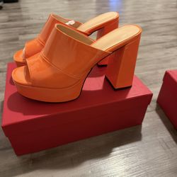 Orange Platform Heels
