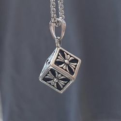 Fashion Cool Mens Chrome Heart dice Cross Pendant Necklace For Men Stainless Steel