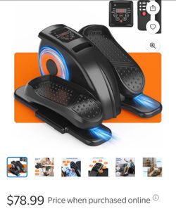 Under Desk Elliptical Machine for Senior Mini Elliptical Leg Exerciser with Remote Quiet Portable Electric Seated Foot Pedal Exerciser for Home Office