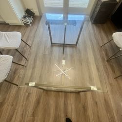 Modern rectangular glass table - 29.5H by 47.2L by 31.5W