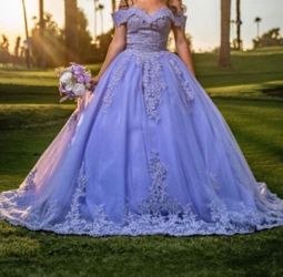Lavender Quinceañera Ball Gown – $150