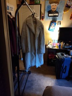 White Fur Trench Coat