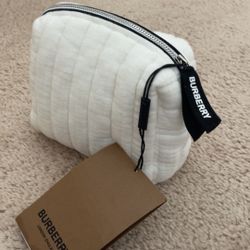 Burberry White Quilted Toiletry Bag