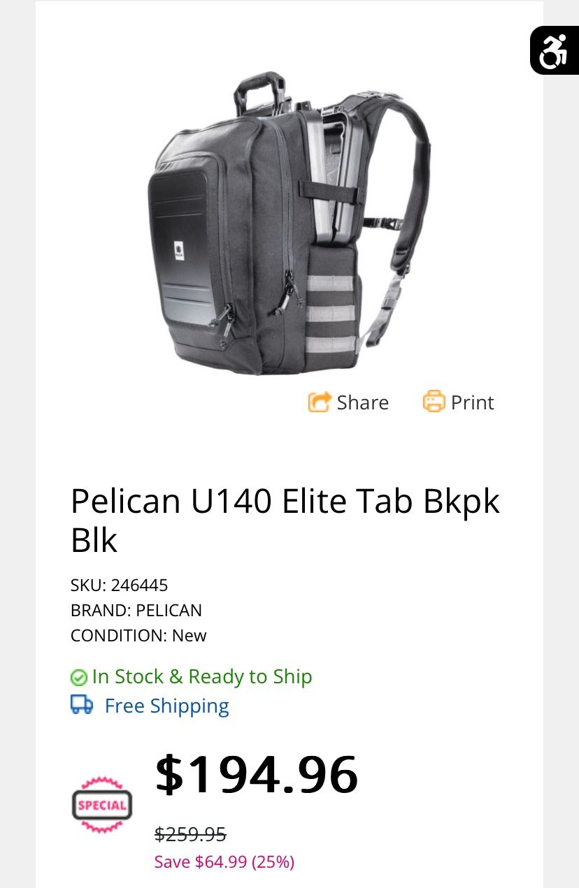 Pelican U140 elite backpack 